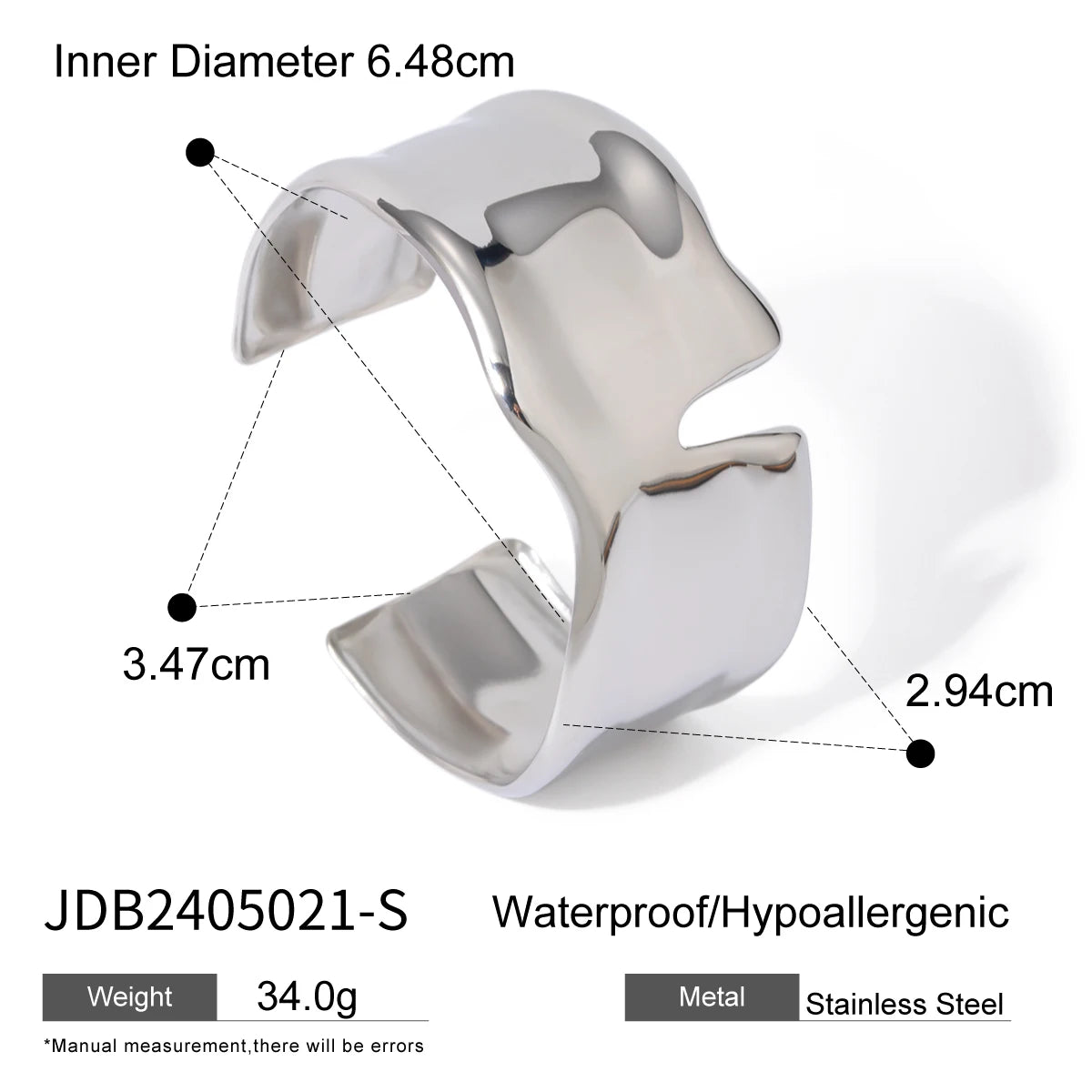 Pulsera Cuff Ancha