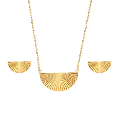 Collar Rectángulo Rayos Dorado