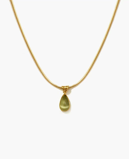 Collar Piedra Verde Gota