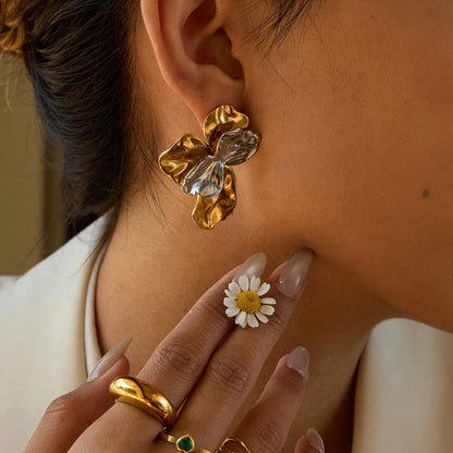 Pendientes Flor Bicolor