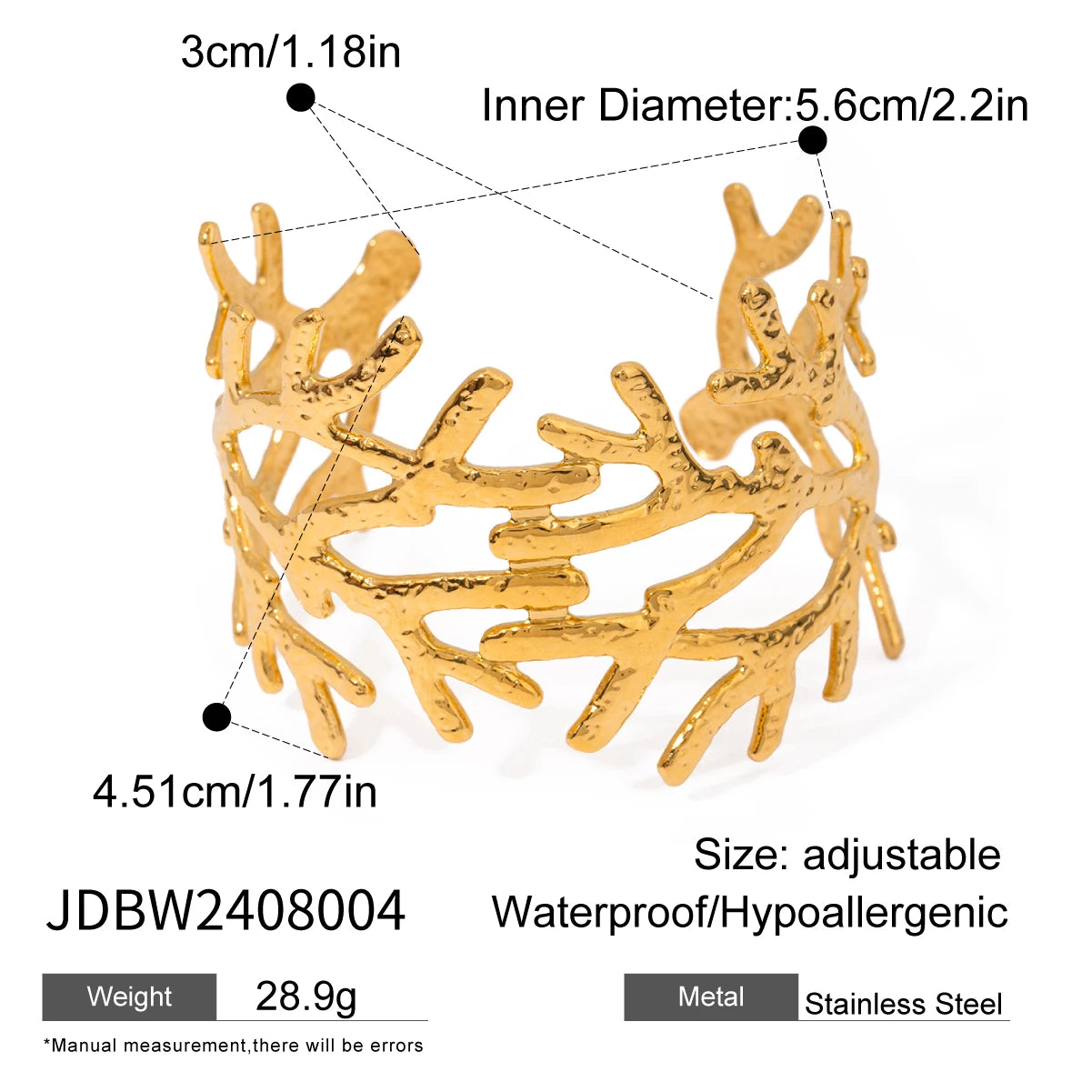 Pulsera Cuff Ancha