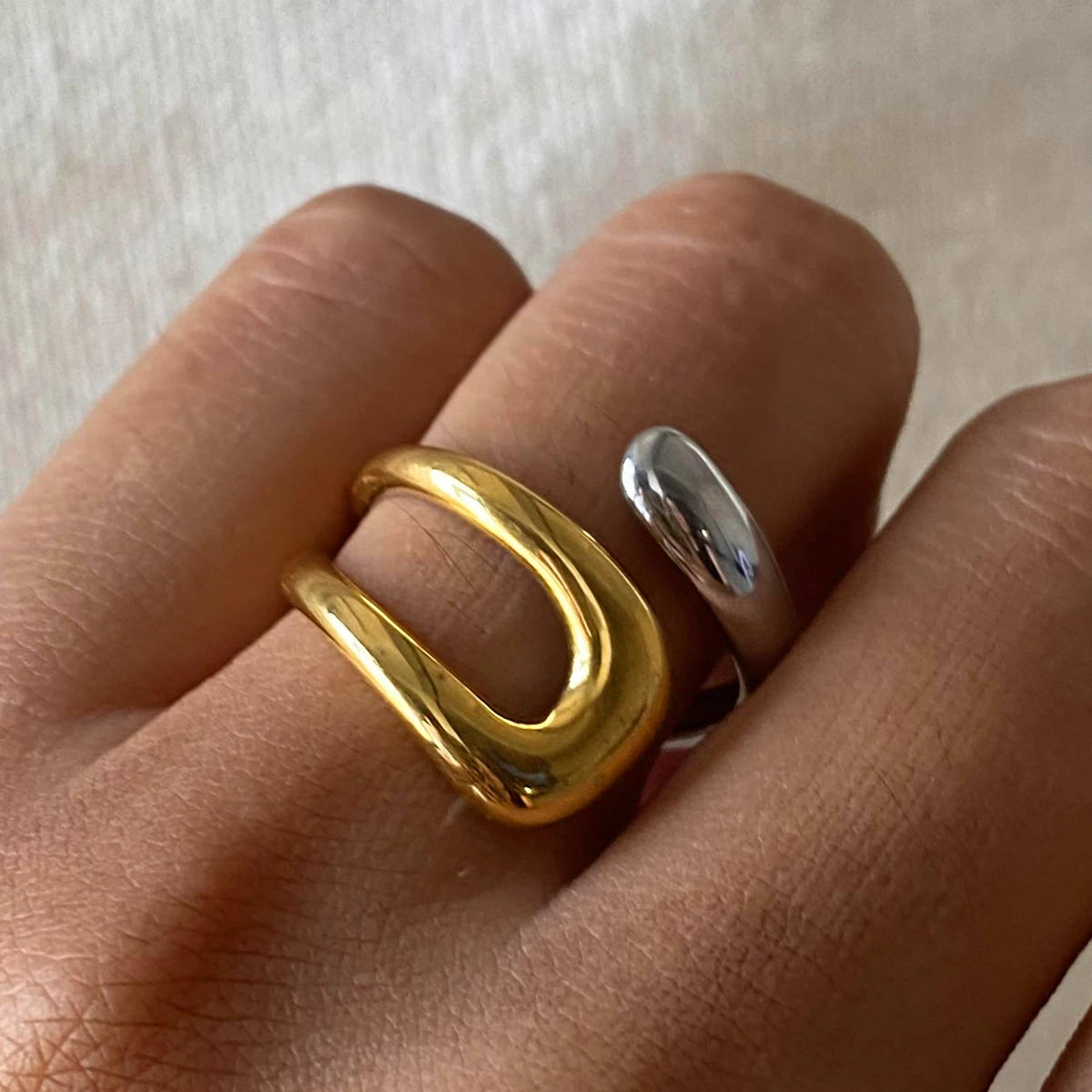 Anillo Cruz Bicolor