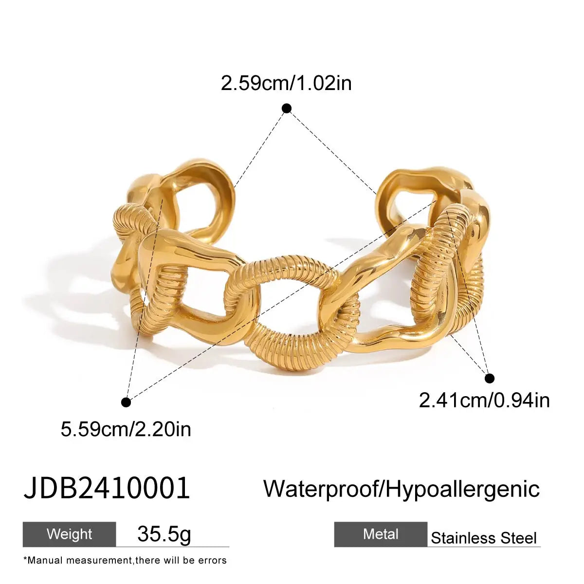 Pulsera Cuff Ancha