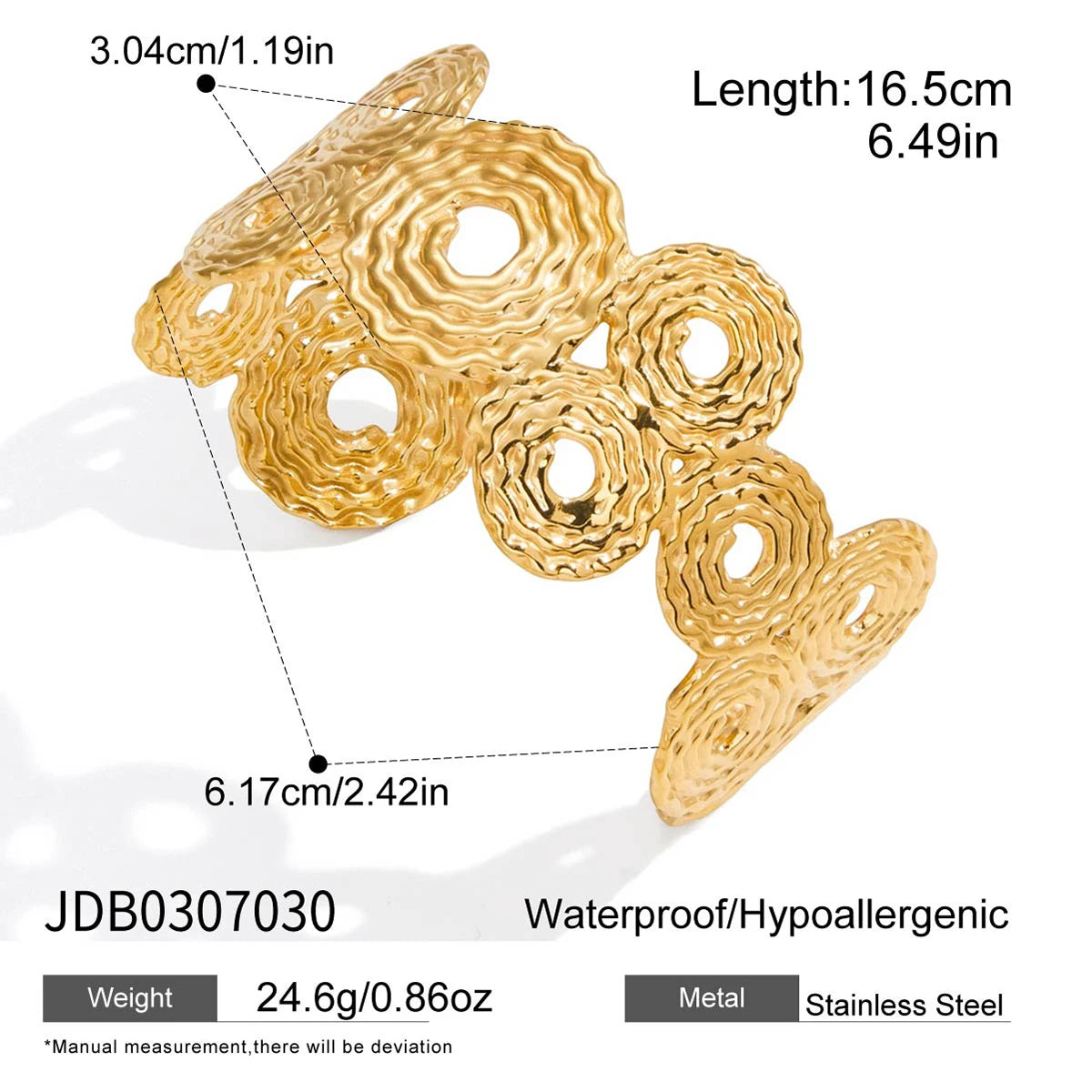 Pulsera Cuff Ancha