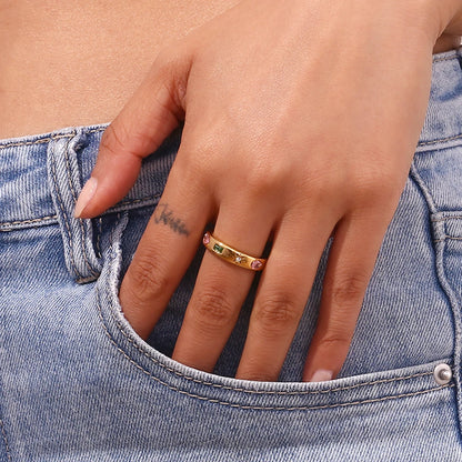 Anillo Rectangular Circonita
