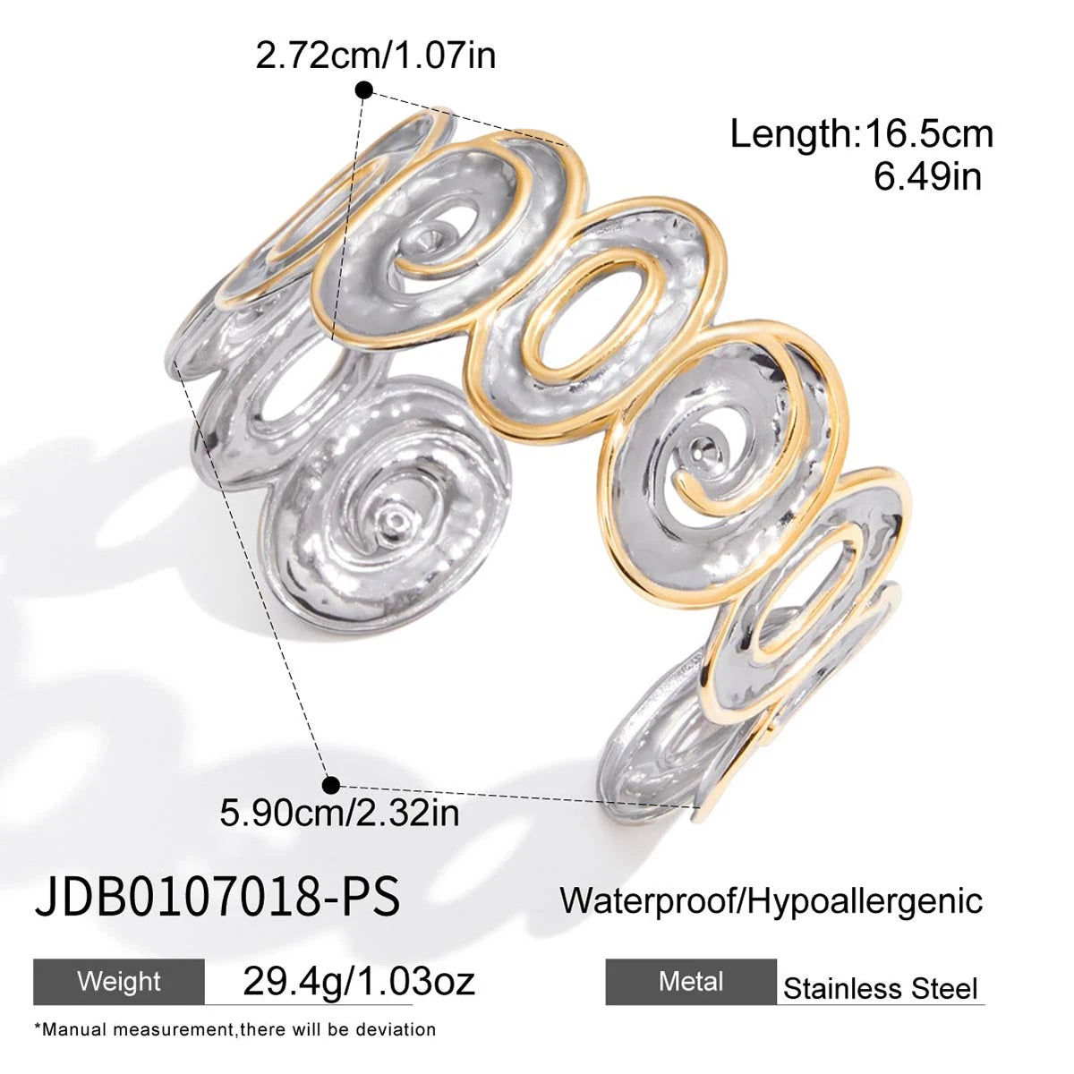Pulsera Cuff Ancha
