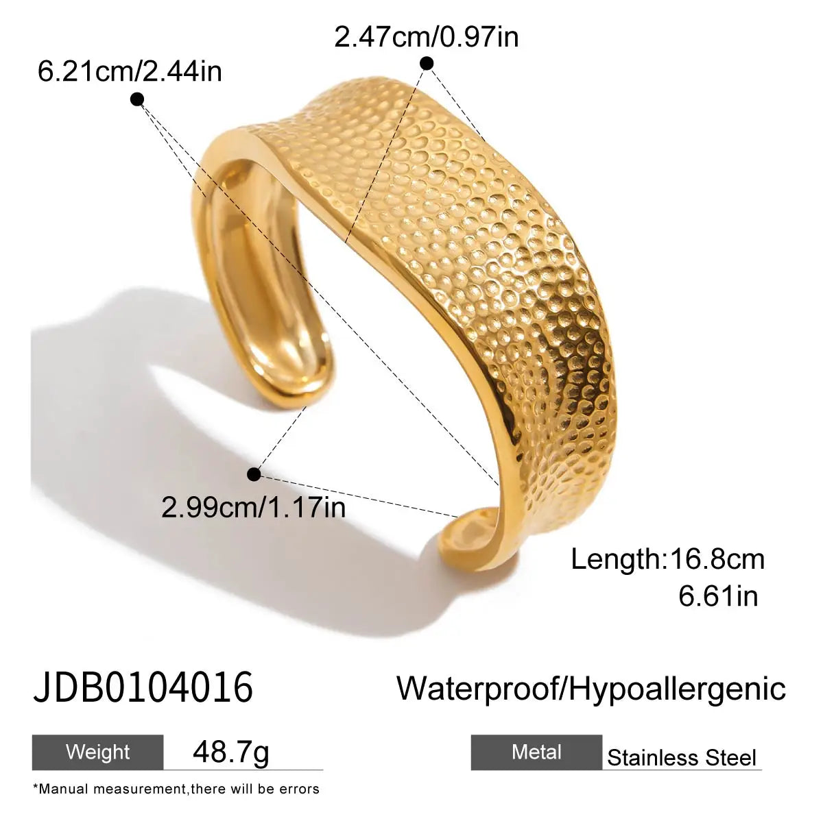 Pulsera Cuff Ancha