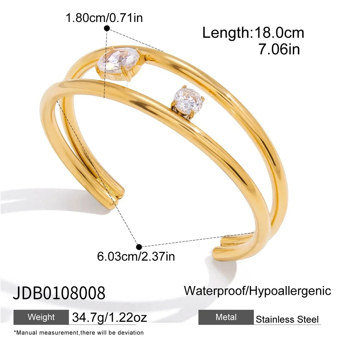 Pulsera Cuff Circonita