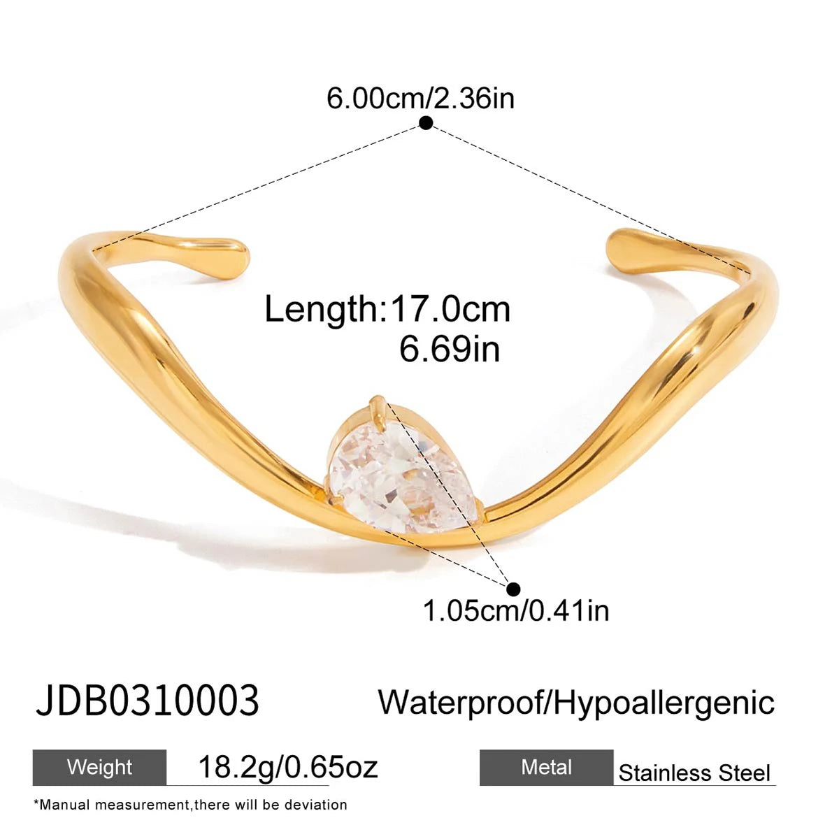 Pulsera Cuff Circonita