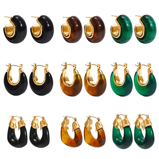 Pendientes Resina Carey