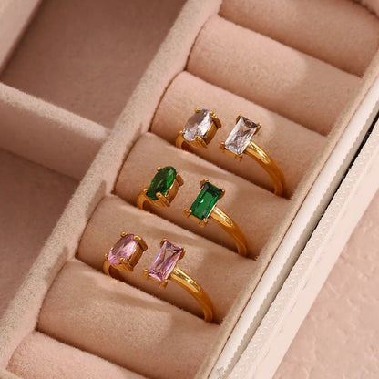 Anillo Gota Circonita Verde
