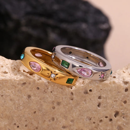 Anillo Rectangular Circonita