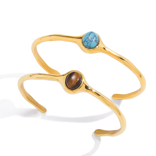 Pulsera Cuff Piedra Vintage