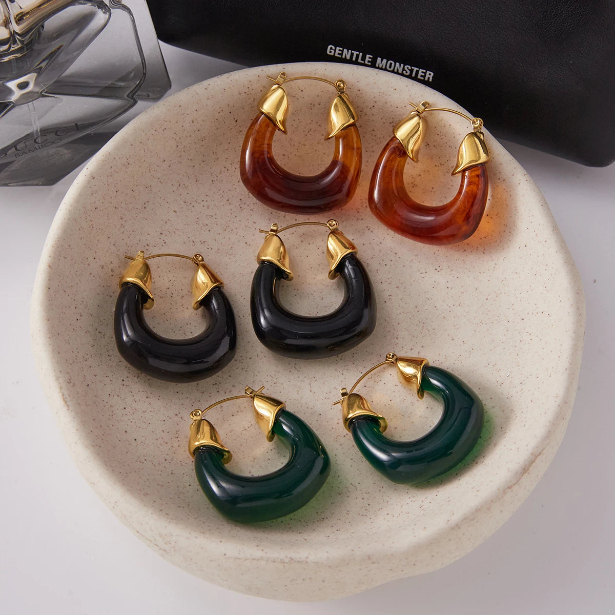 Pendientes Resina Carey