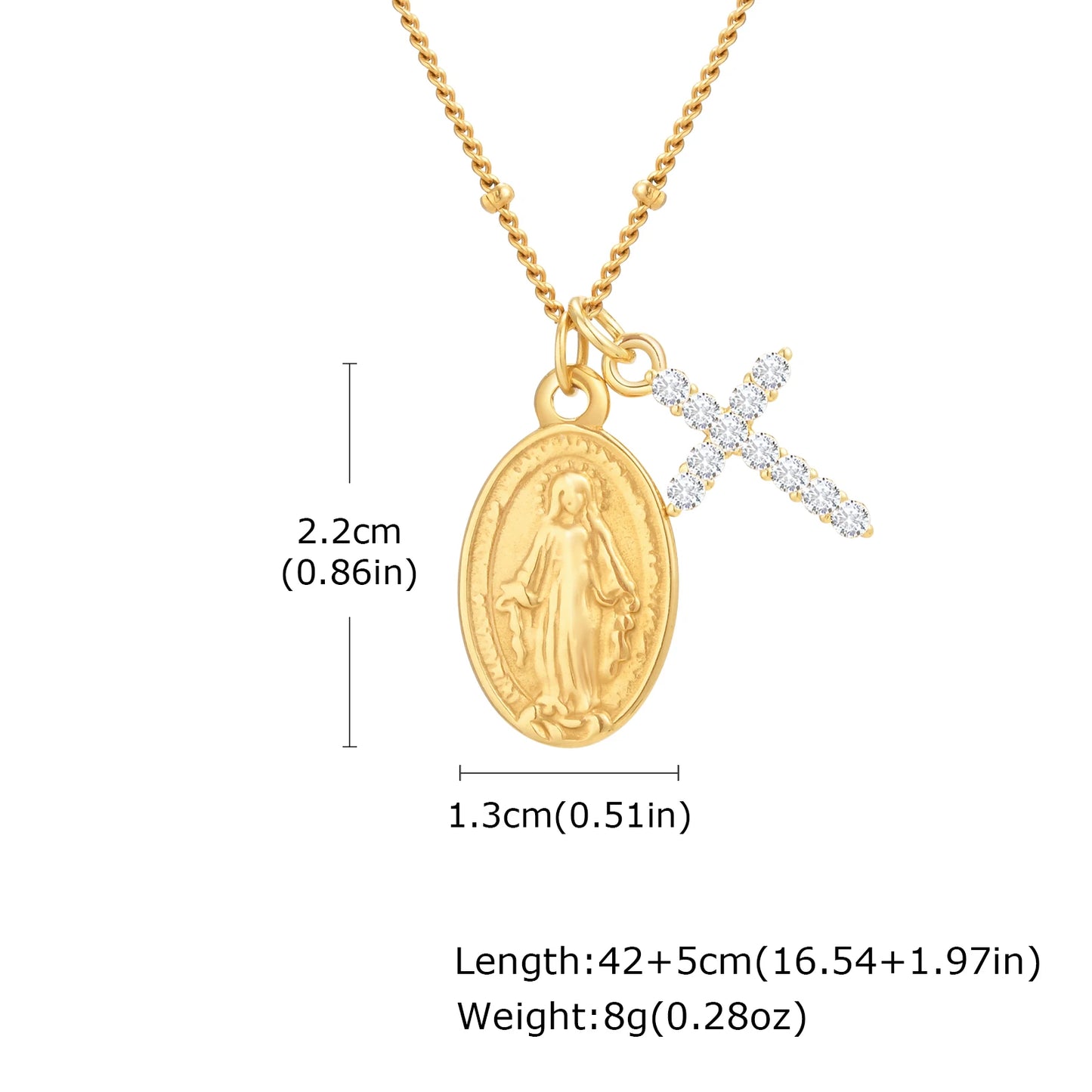 Collar Cruz Virgen María