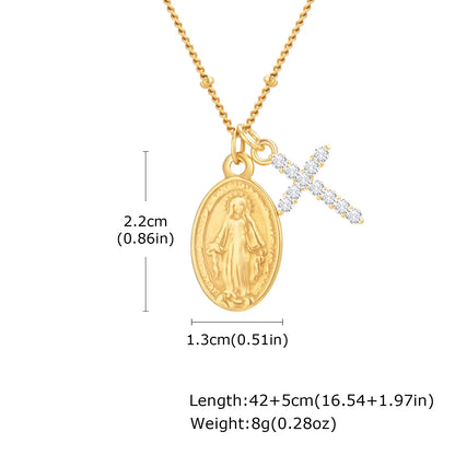 Collar Cruz Virgen María