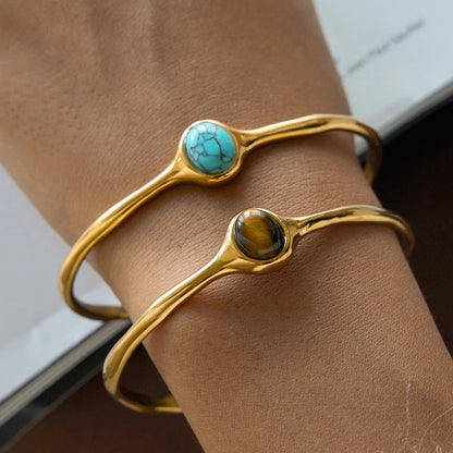 Pulsera Cuff Piedra Vintage