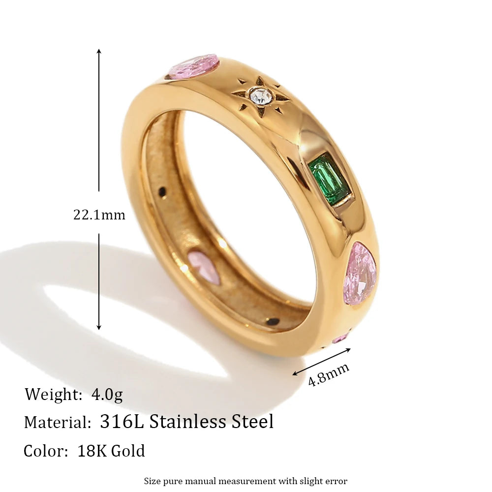 Anillo Rectangular Circonita