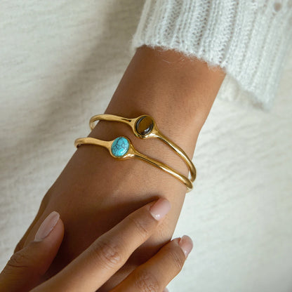 Pulsera Cuff Piedra Vintage