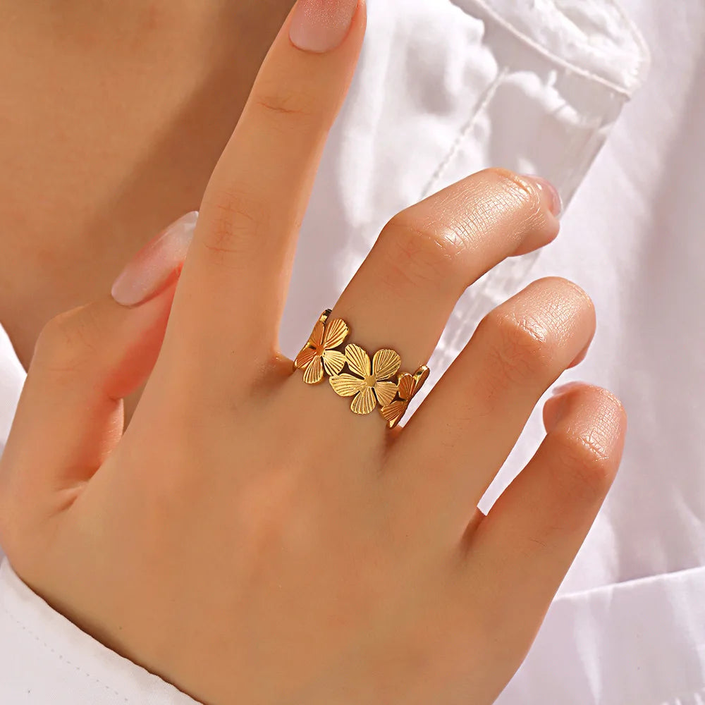Anillo Flor Ajustable