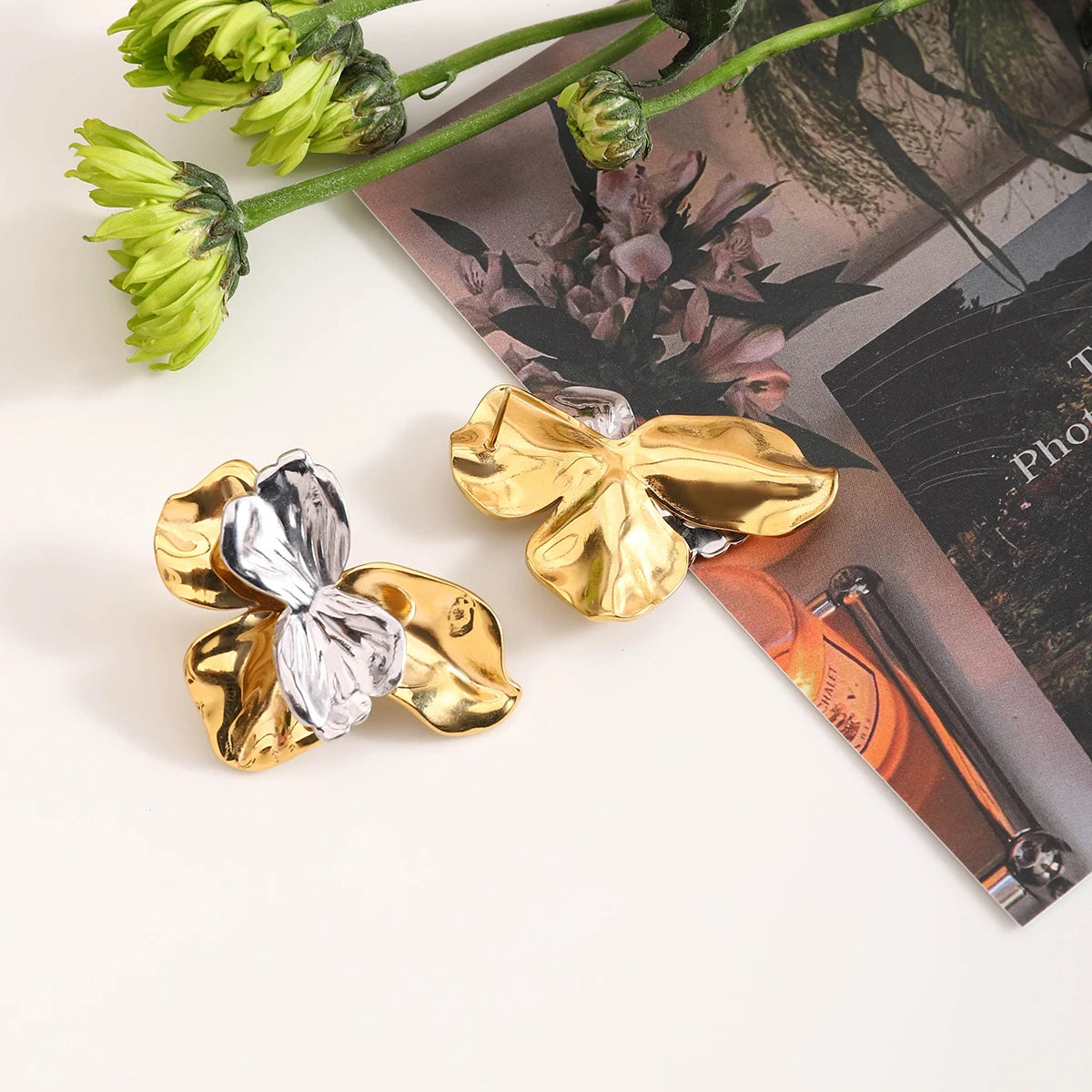 Pendientes Flor Bicolor