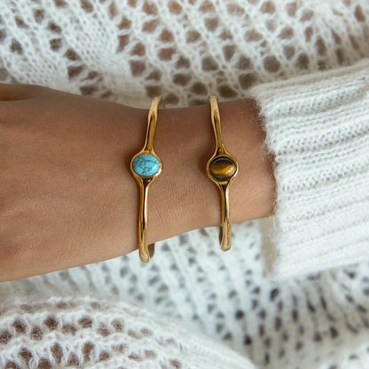 Pulsera Cuff Piedra Vintage