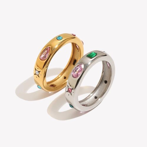 Anillo Rectangular Circonita