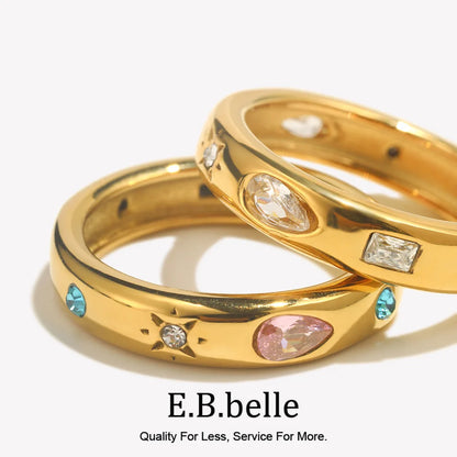 Anillo Rectangular Circonita