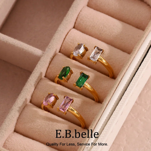 Anillo Gota Circonita Verde