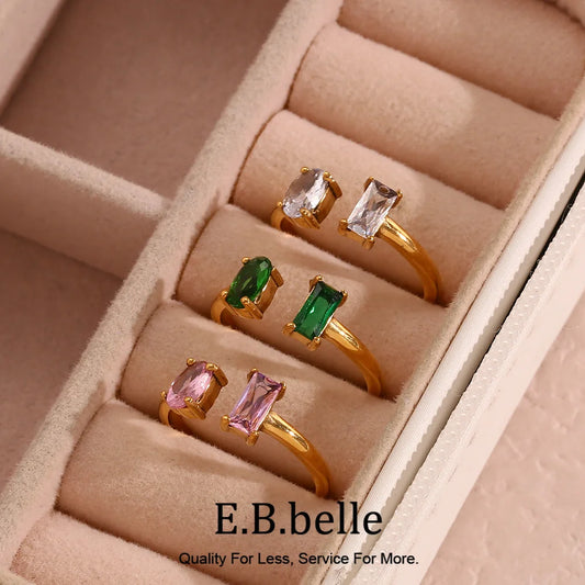 Anillo Gota Circonita Verde