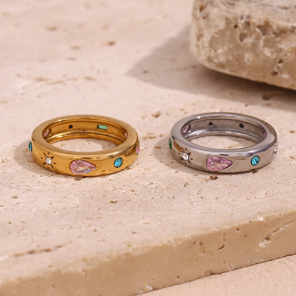 Anillo Rectangular Circonita