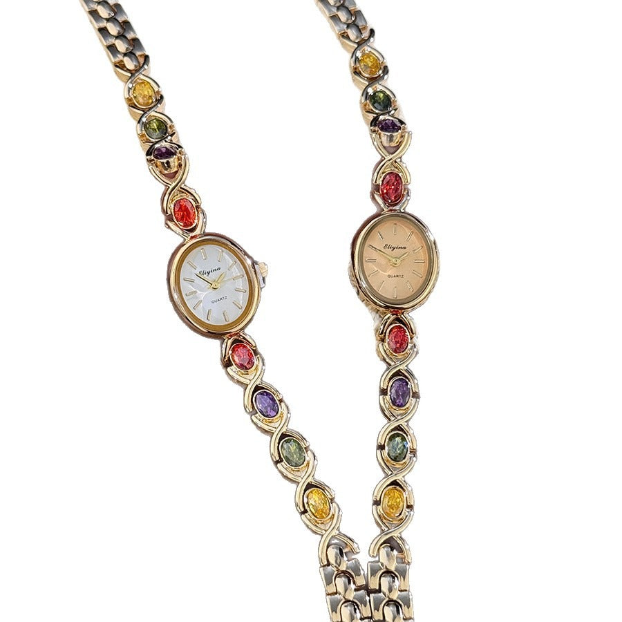 Reloj de Moda con Piedra Preciosa Ovalada