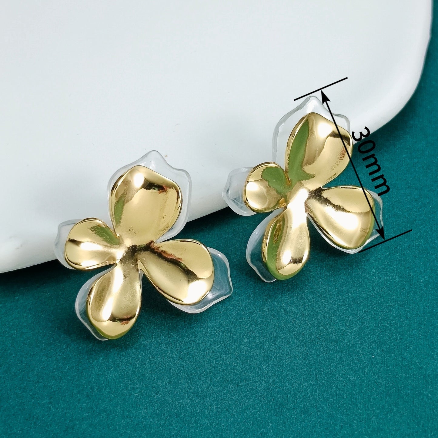 Aretes de Acero Inoxidable con Flores