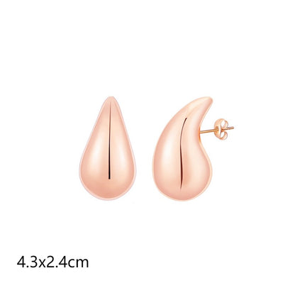 Aretes Colgantes Huecos de Acero Inoxidable