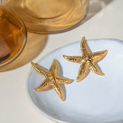 Aretes de Estrella de Mar Dorada