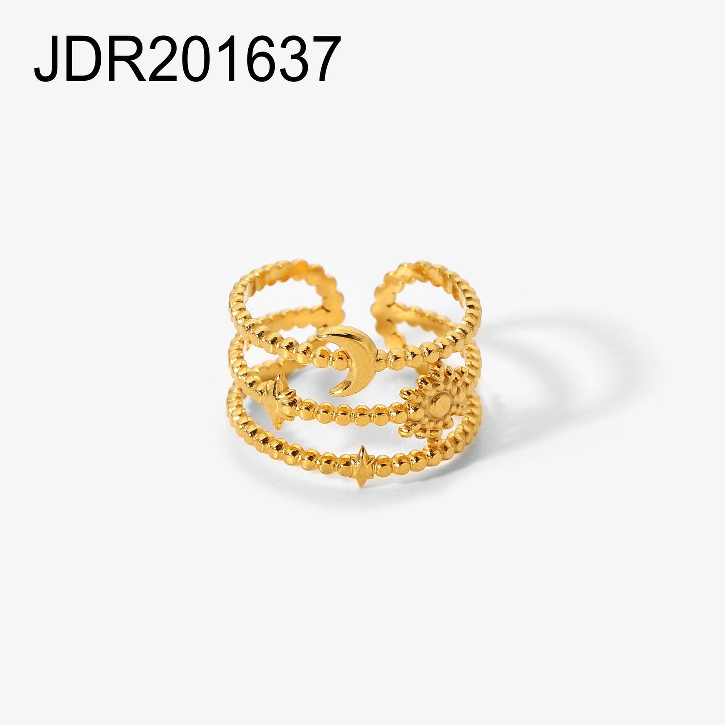 Anillo Abierto con Cruz de Cadena