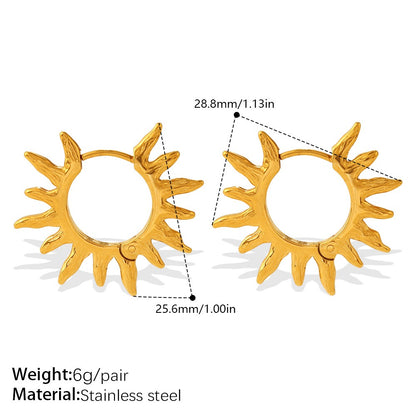Aretes Geométricos en Forma de U y Triángulo - Diseño de Sol Resistente al Desvanecimiento en Dorado