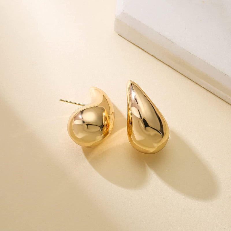 Aretes Colgantes Huecos de Acero Inoxidable