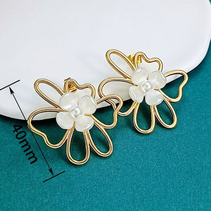 Aretes de Acero Inoxidable con Flores