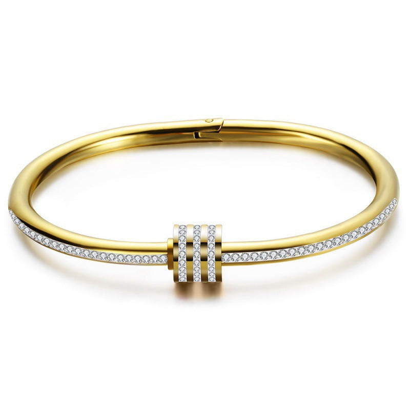 Pulseras de Tres Filas de Arcilla y Diamantes