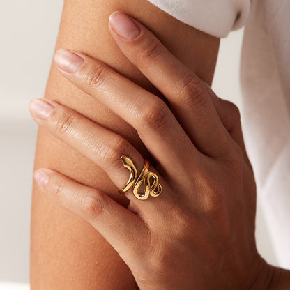 Anillo Abierto con Cruz de Cadena
