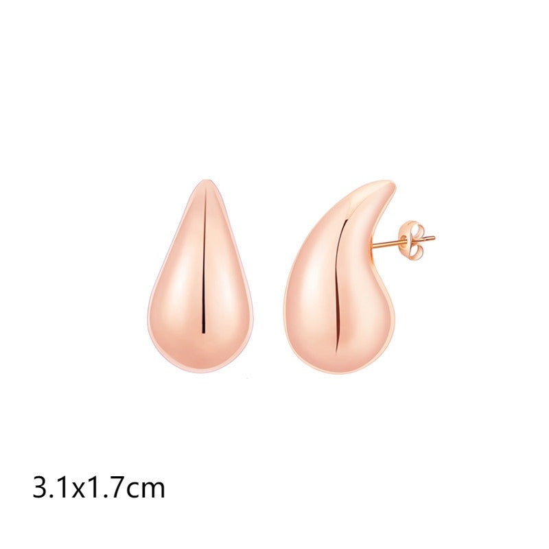 Aretes Colgantes Huecos de Acero Inoxidable