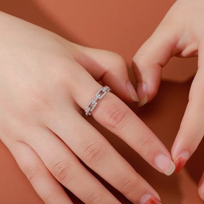 Anillo Doble Capa Hueca con Letras y Cuentas