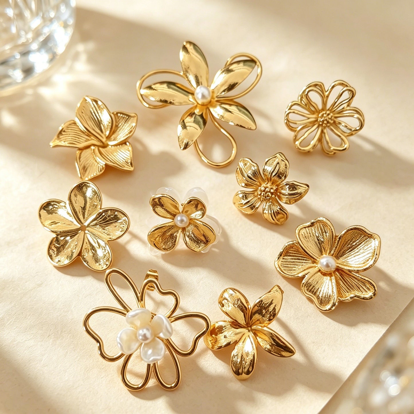 Aretes de Acero Inoxidable con Flores